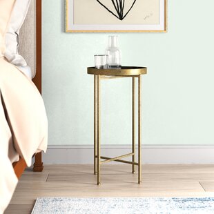 Home Decor Accent Furniture for Living Room mDesign Round Metal & Marble in-Lay Accent Table with Hairpin Legs- Side/End Table Soft Brass/Marble Bedroom Decorative Legs Marble Top 2 Pack 