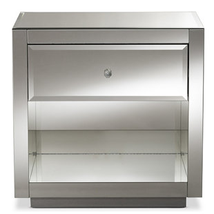 Go to store & view more images Everly Quinn Gloversville Glamour 1 Drawer Nightstand
