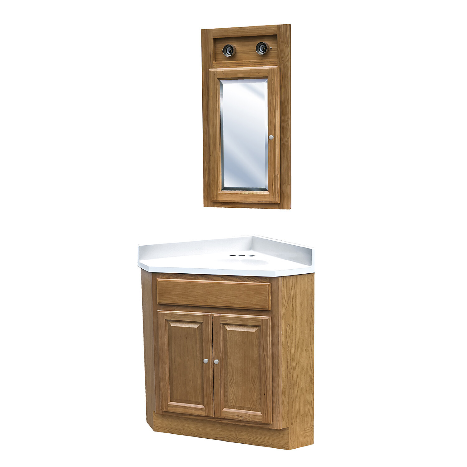 Winston Porter Tajana Corner 35 Single Bathroom Vanity Set With