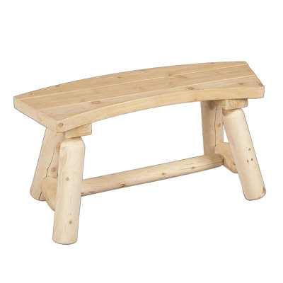 Rustic Natural Cedar Furniture Curved Wood Picnic Bench