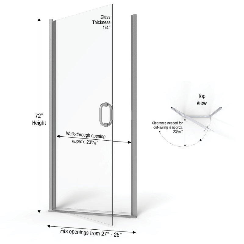 Basco Infinity 27 W X 72 H Pivot Semi Frameless Shower Door Wayfair