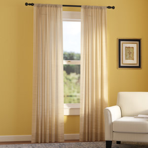 Thaxter Solid Sheer Rod Pocket Panel Pair (Set of 2)