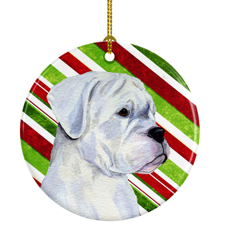 The Holiday Aisle Boxer Holiday Christmas Ceramic Hanging Figurine Ornament Wayfair