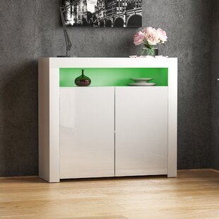 High Gloss Fronts Wooden Cupboard with Door Shelf Drawers Free Standing Display Storage Cabinet with Wooden Leg Dining Room Bedroom Furniture White and Grey Panana Sideboard Cabinet 