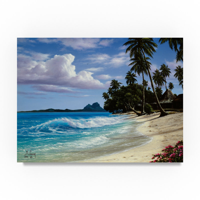 Trademark Art Tropical Beach Oil Painting Print On Wrapped
