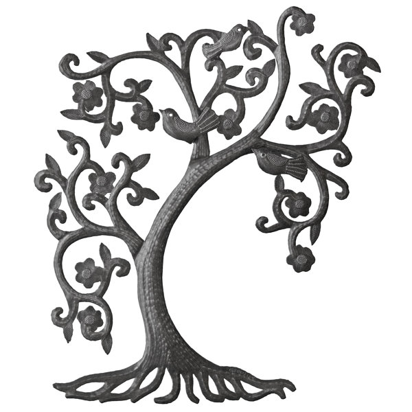Red Barrel Studio Filigree Tree With 3d Birds Wall Decor Wayfair