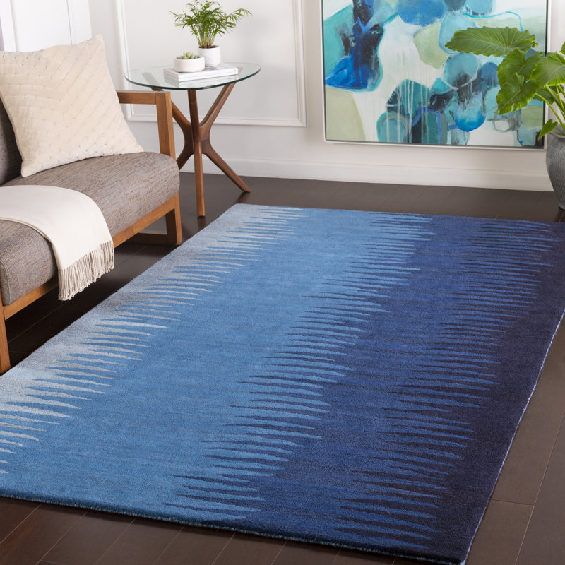 Brayden Studio Bartz Hand Tufted Wool Bright Blue Area Rug Wayfair Brayden Studio Bartz Hand Tufted Wool