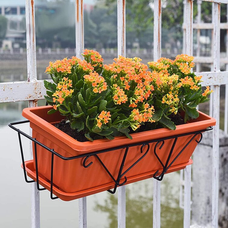 Trough Planter Long Rectangular Flower Pots Balcony Plant Window Box Garden Home 
