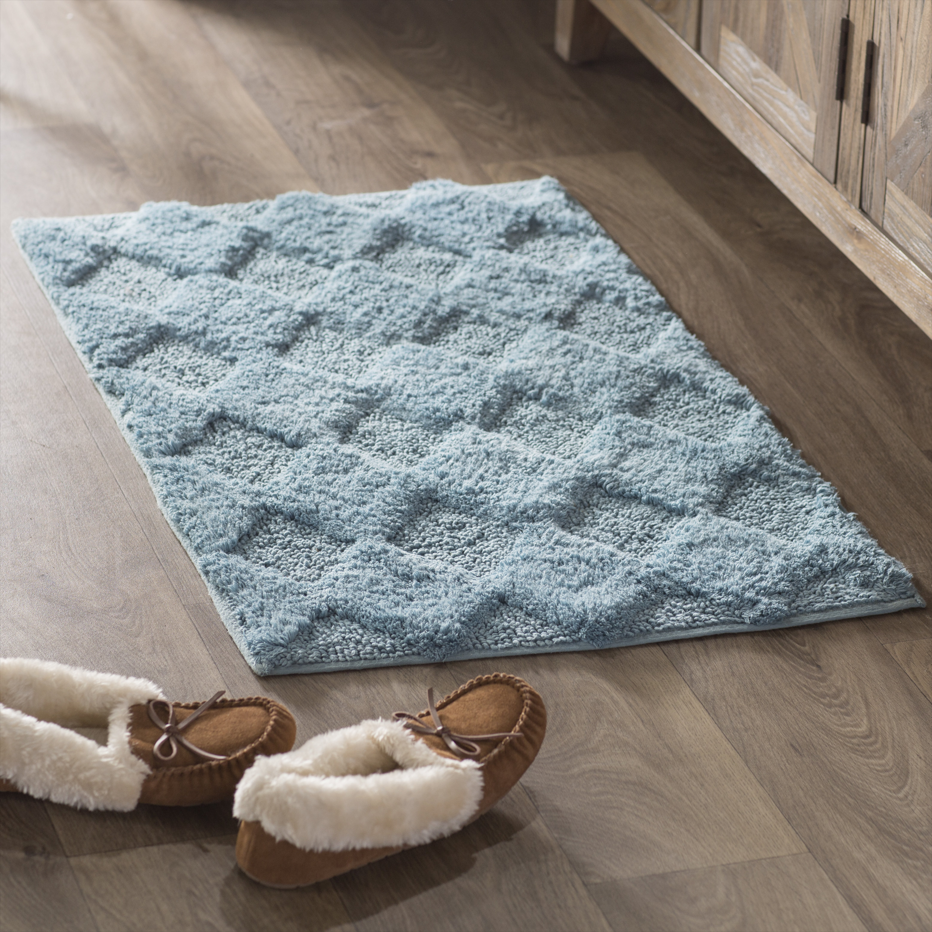 Ebern Designs Aliene 100 Soft Rectangle Cotton Blend Geometric Bath