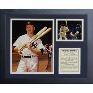 Legends Never Die Joe DiMaggio 11 x 14-Inch Mickey Mantle and Ted Williams Framed Photo Collage