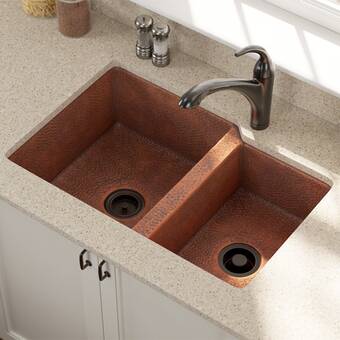 Mrdirect Copper 33 L X 22 W Undermount Kitchen Sink With