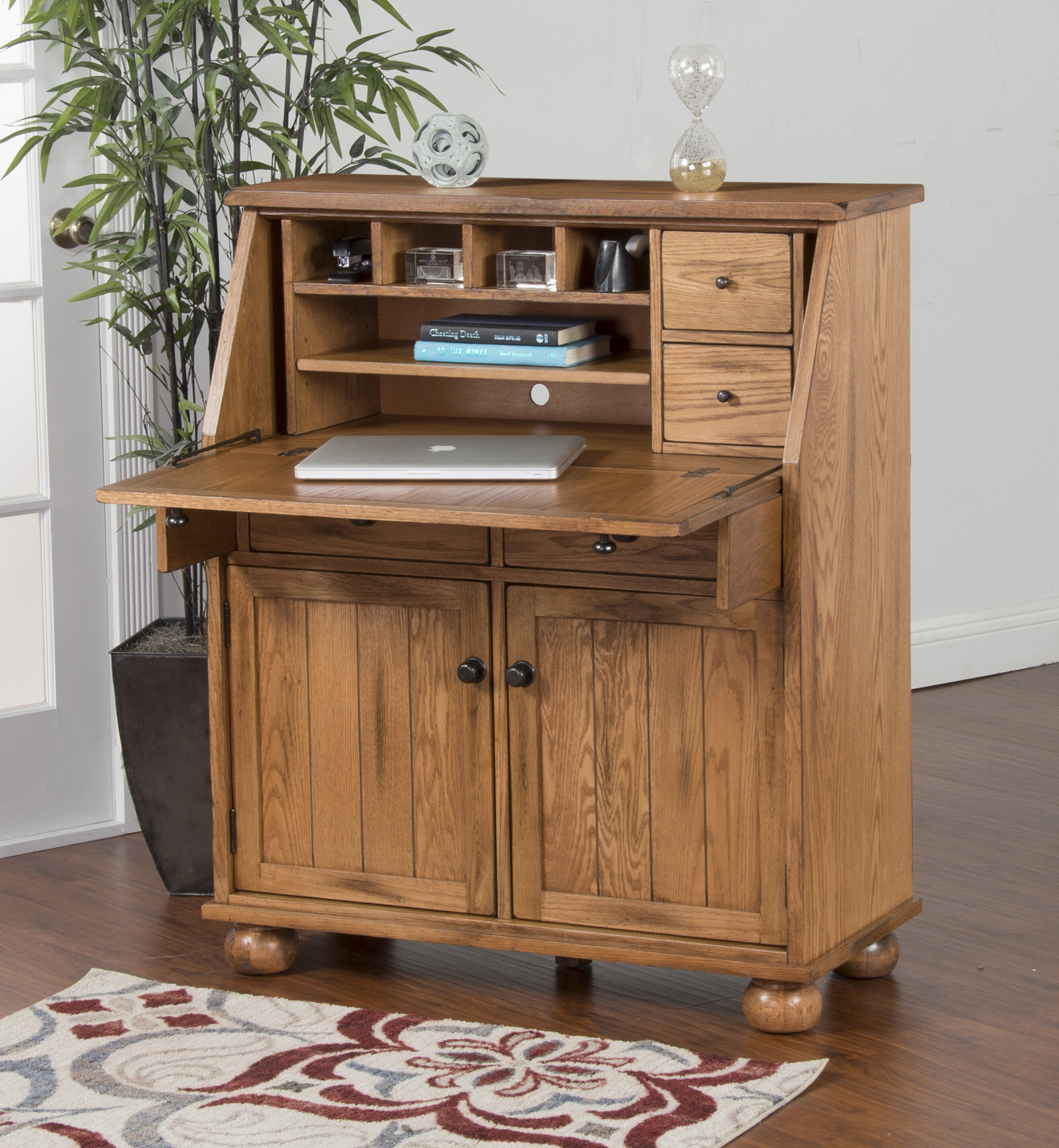 Loon Peak Fresno Solid Wood Secretary Desk Reviews Wayfair