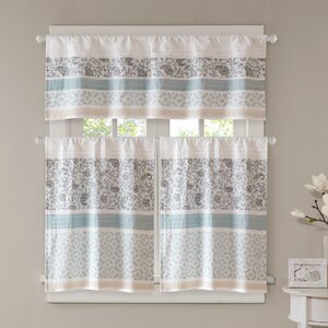 Chambery Printed and Pieced Rod Pocket Kitchen Curtains