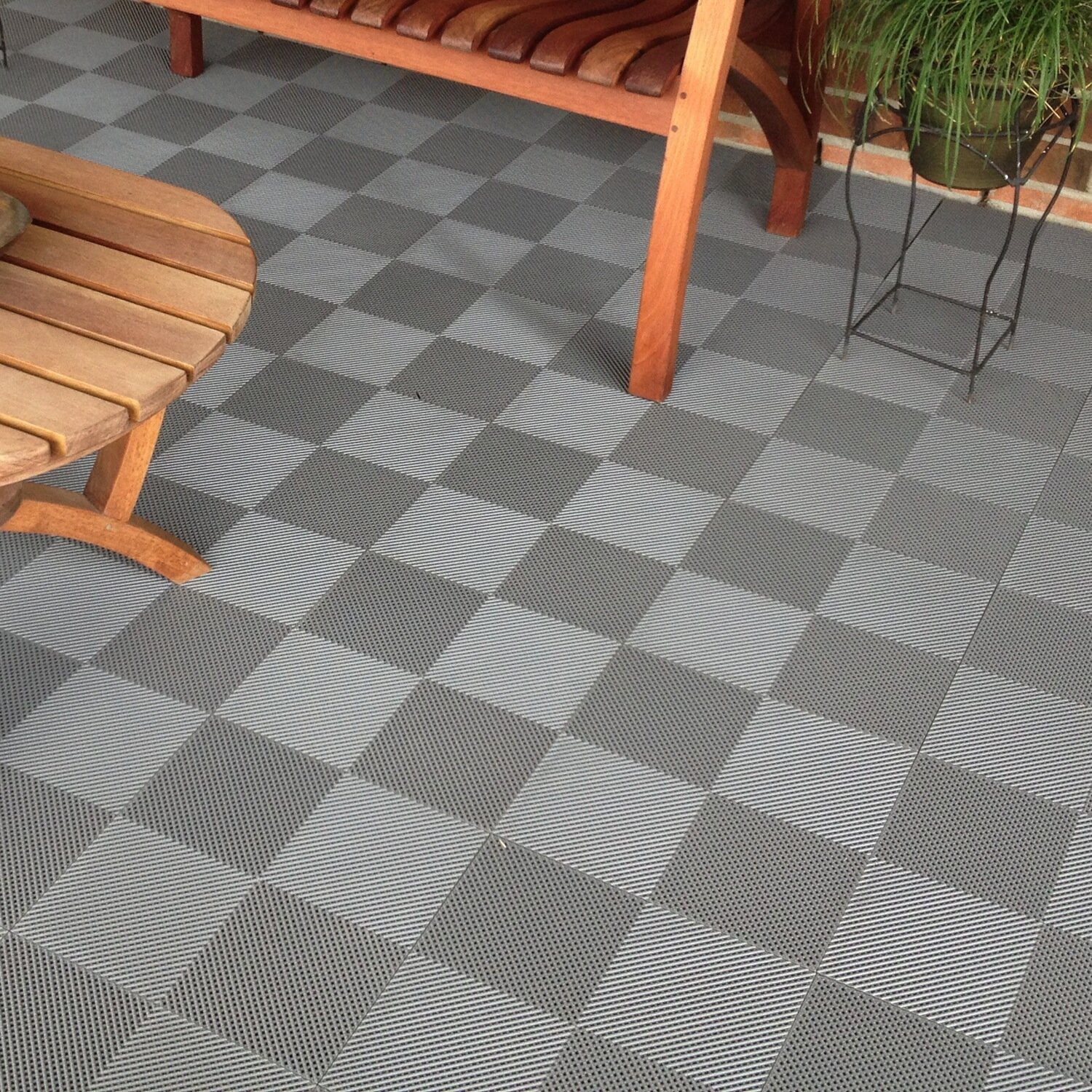 Blocktile 12 X 12 Deck And Patio Flooring Tile In Gray Reviews