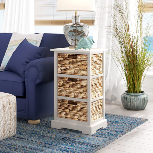 hafley three drawer end table