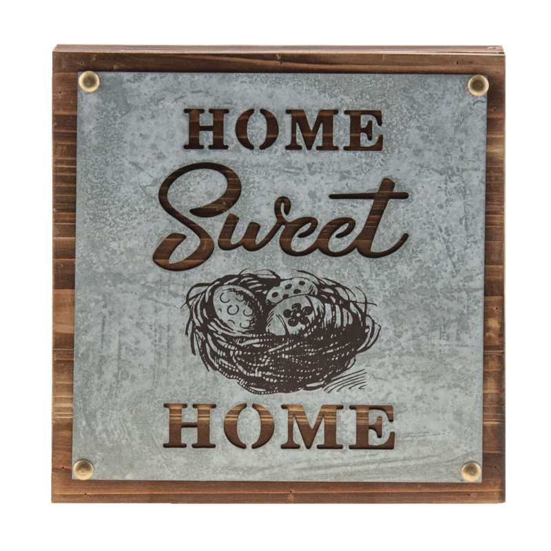 Gracie Oaks Home Sweet Home Box Sign Wall Decor Wayfair
