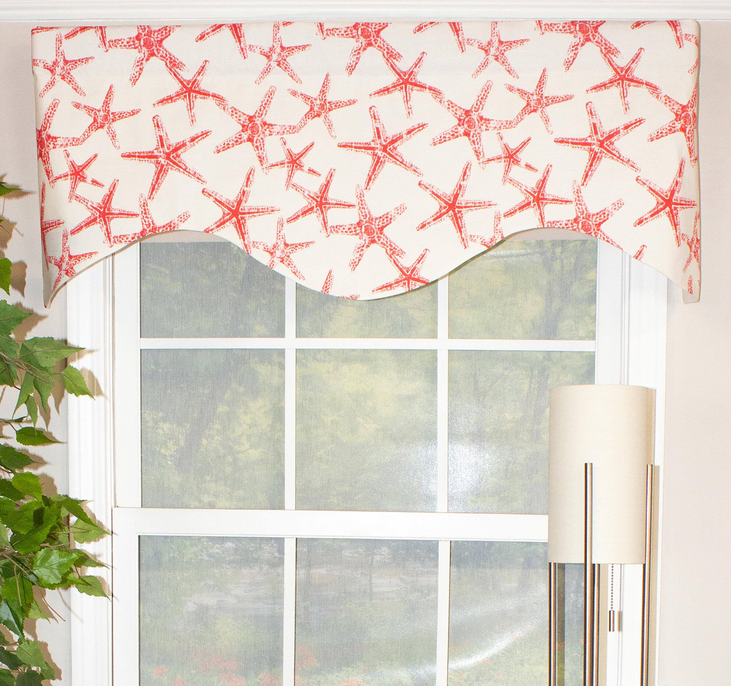 Breakwater Bay Mariya Cotton Blend Scalloped 50 Window Valance In Coral Wayfair