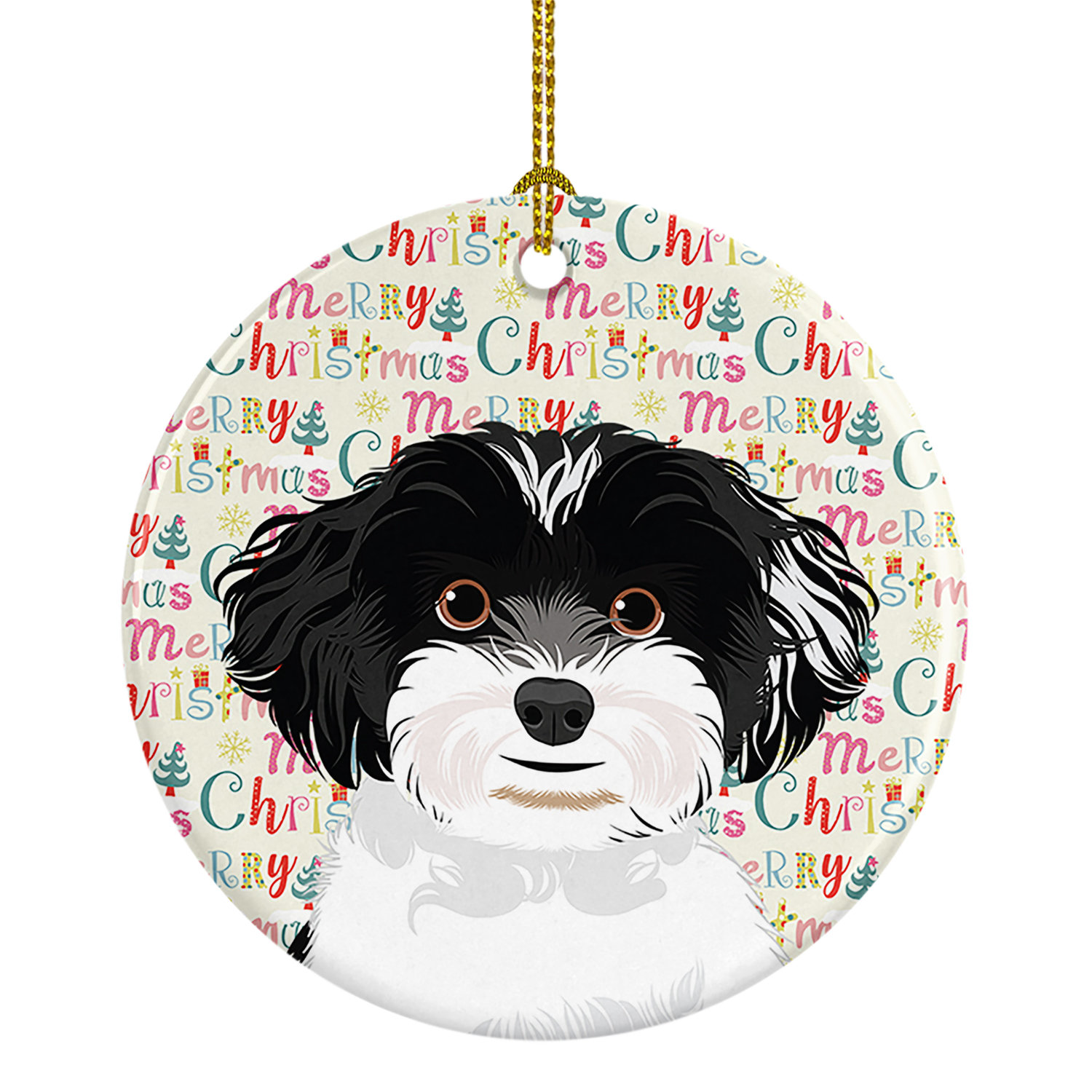 The Holiday Aisle® Shih-Tzu White 4 Ceramic Hanging Figurine Ornament ...