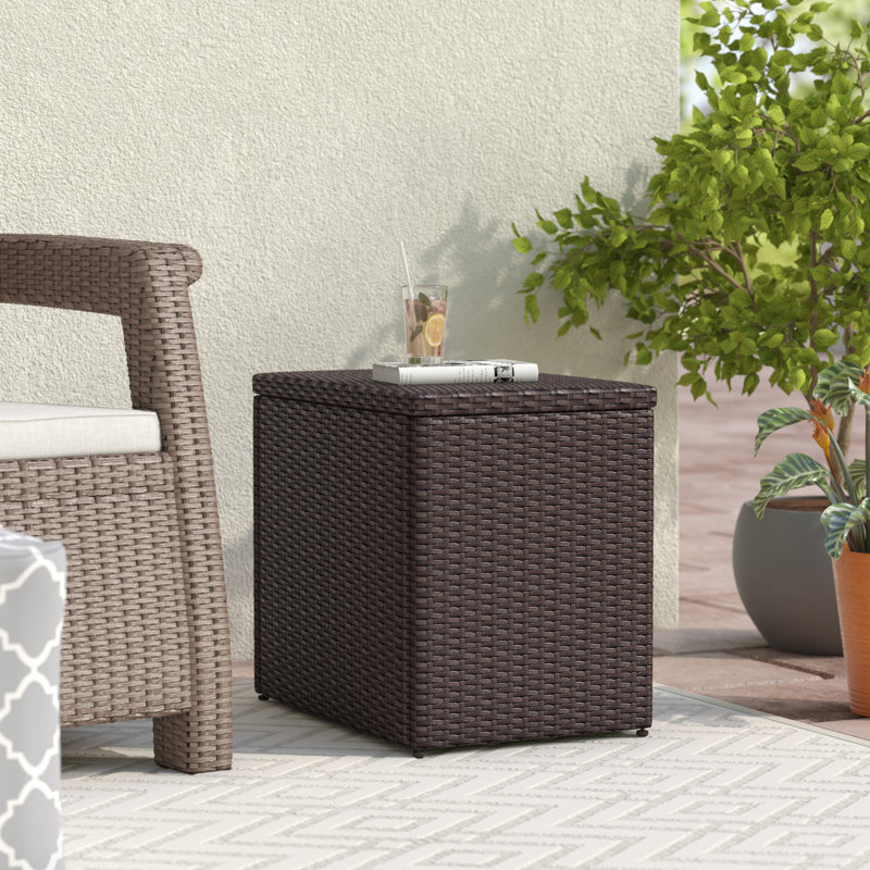 Mercury Row Belton Dark Brown Wicker Side Table Reviews Wayfair Belton Dark Brown Wicker Side Table