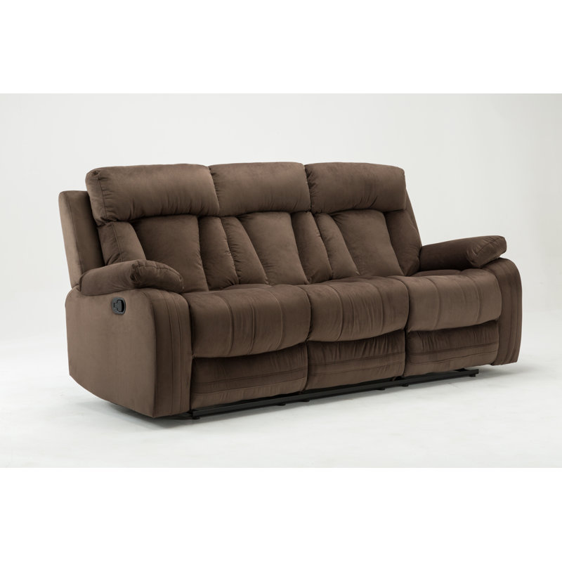 Winston Porter Ullery Microfiber Reclining 84 Pillow Top Arm Sofa