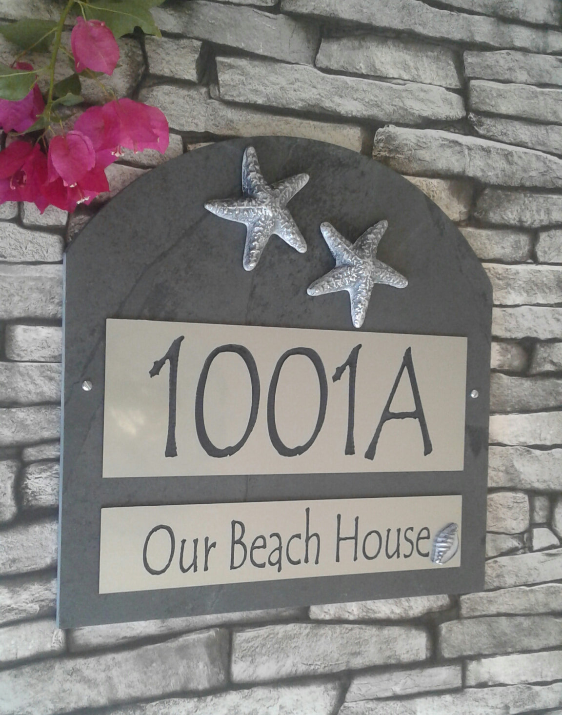 Bungalowg Beach House Starfish 2 Line Wall Address Plaque Wayfair