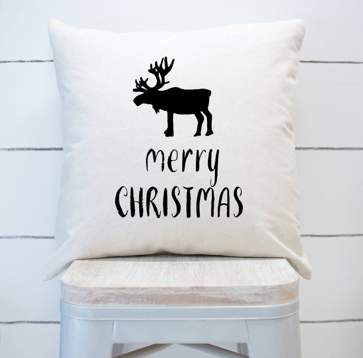 moose christmas pillow