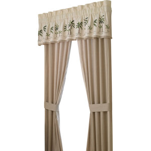 Fiji Pole Top Solid Semi-Sheer Rod Pocket Single Curtain Panel
