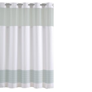 navy and tan shower curtain