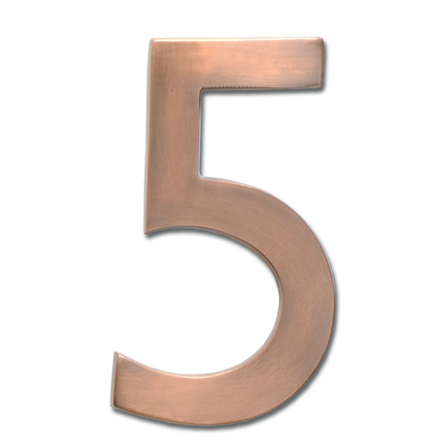 Contemporary Traditional Modern Custom 5 Tall x 12 Thick Cut Aluminum House Address Numbers