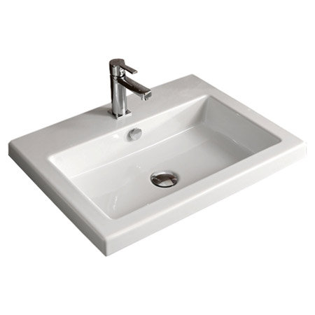 Reilly Ceramic Rectangular Drop In Bathroom Sink With Overflow Reilly Ceramic Rectangular Drop In