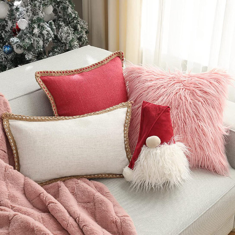 pink fluffy pillow case