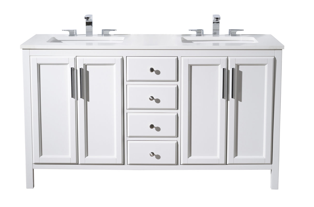 Wanda 59 Double Sink Bathroom Vanity Set Reviews Joss Main Wanda 59 Double Sink Bathroom Vanity Set