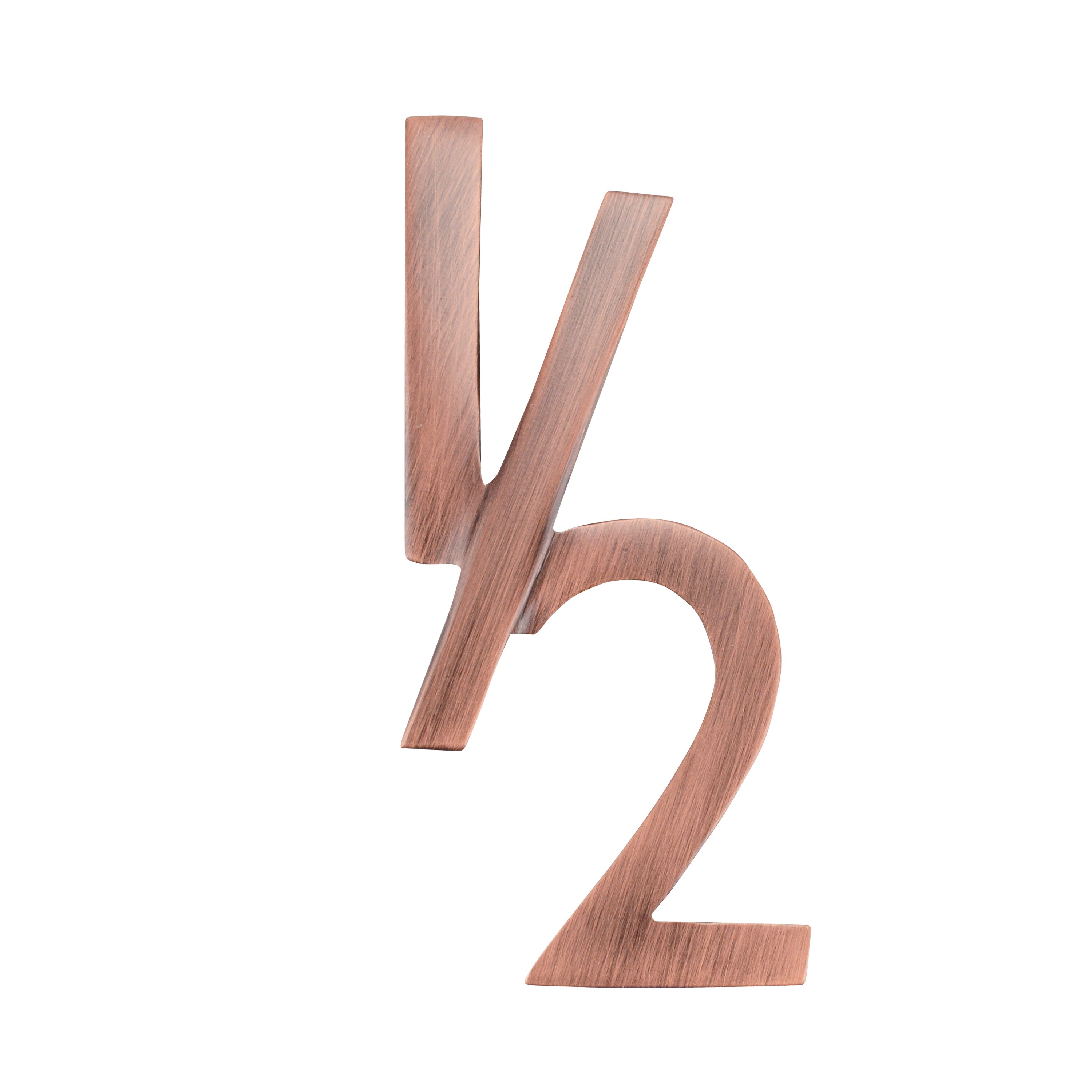 Modern Style Die Cut Vinyl Numbers 2 Inch Metallic Copper