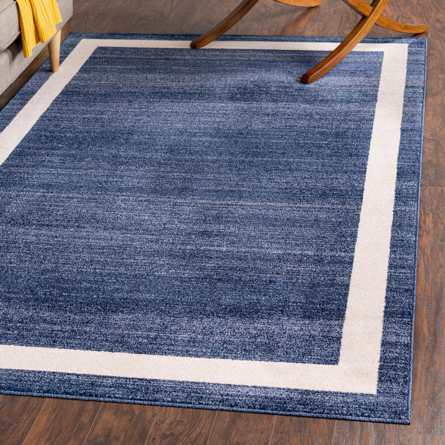 Breakwater Bay Songul Power Loom Performance Navy Blue Rug & Reviews ...