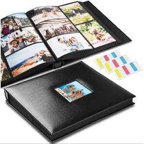 Big Photobook with Acid-Free Pocket Sheets Holds up to 500 Photos COFICE Photo Album 4x6 and Divider Sheets Blue Elegant PU Faux Leather Embossed Cover Large Picture Album Book with 3 Ring Binder Index 