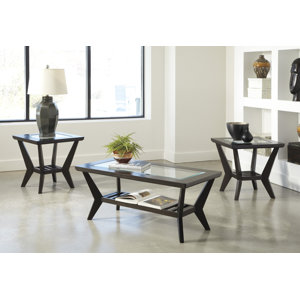Woodrow 3 Piece Coffee Table Set in Brown