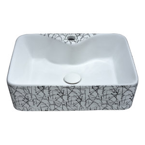 Belgian Stitch Series Ceramic Square Vessel Bathroom Sink