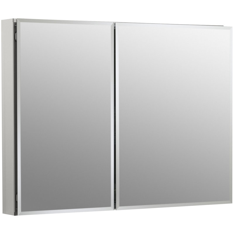 Kohler Aluminum Two Door Medicine Cabinet With Square Mirrored Doors Reviews Wayfair