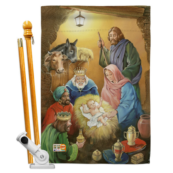 Breeze Decor Wise Men Nativity Impressions Decorative 2 Sided Polyester 40 X 28 In Flag Set Wayfair