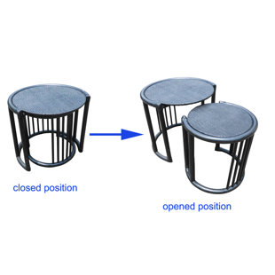 Rattan 2 Piece Nesting Tables