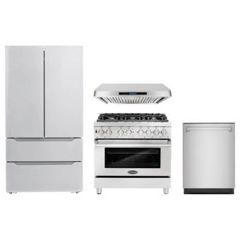Cosmo 4 Piece Kitchen Package With French Door Refrigerator 36