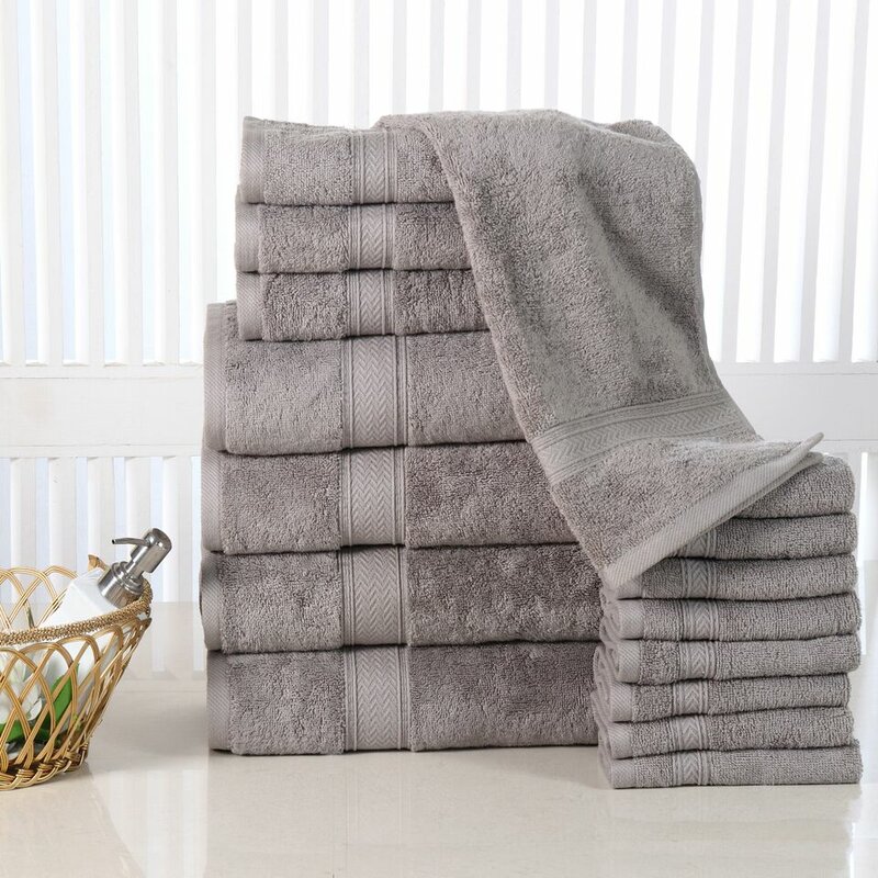 The Twillery Co.™ Woolf 16 Piece 100% Cotton Towel Set & Reviews | Wayfair