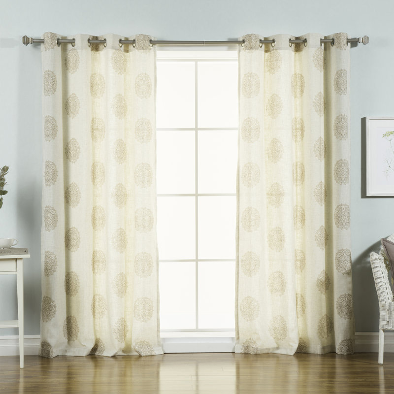 Mistana Carney Medallion Geometric Sheer Grommet Curtain Panels