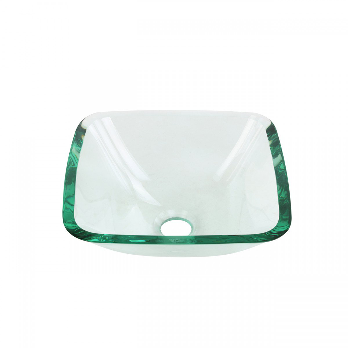 The Renovators Supply Inc. Square Glass Bathroom Vessel Sink with Drain