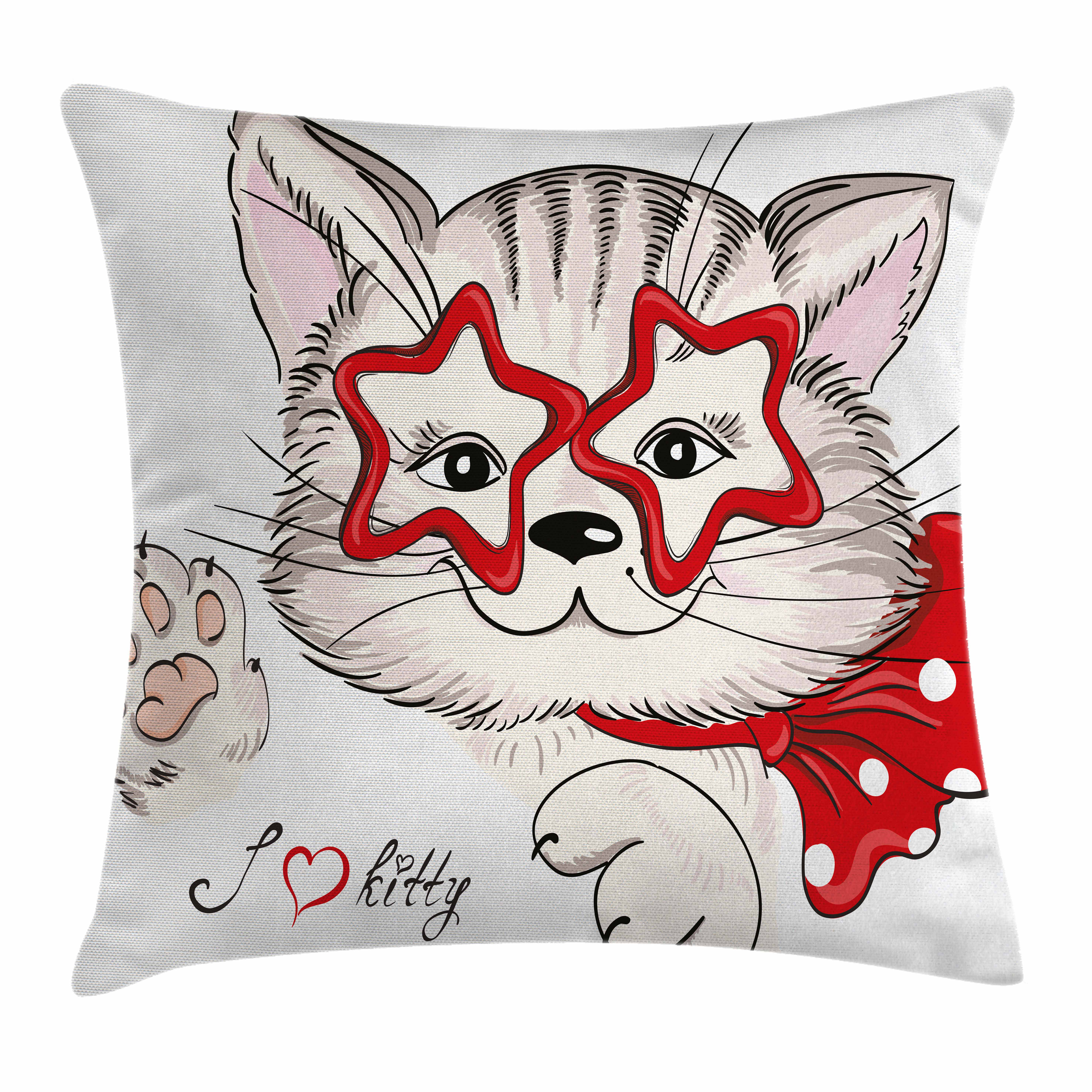 Ambesonne Kids Cat Star Glasses Funny Square Pillow Cover Wayfair