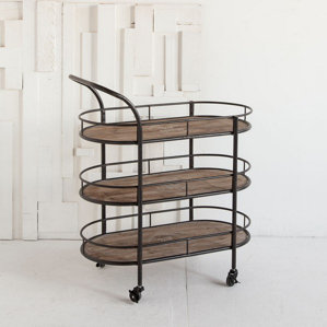 Reachalle Metal Wood Bar Cart by Inspired D?cor and Interiors