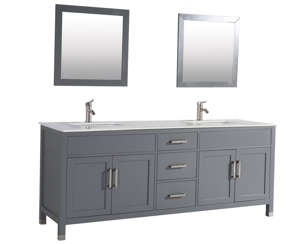 Custom Bathroom Vanities West Palm Beach brayden studio denault 84" double sink bathroom vanity set Custom Bathroom Vanities West Palm Beach brayden studio denault 84" double sink bathroom vanity set