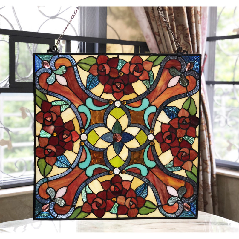 Fleur De Lis Living Tiffany Glass Window Panel Wayfair