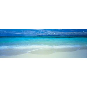 Aleck Bay Panoramic Clouds over an Ocean, Great Barrier Reef, Queensland, Australia Framed Photo Graphic Print on Canvas Blue