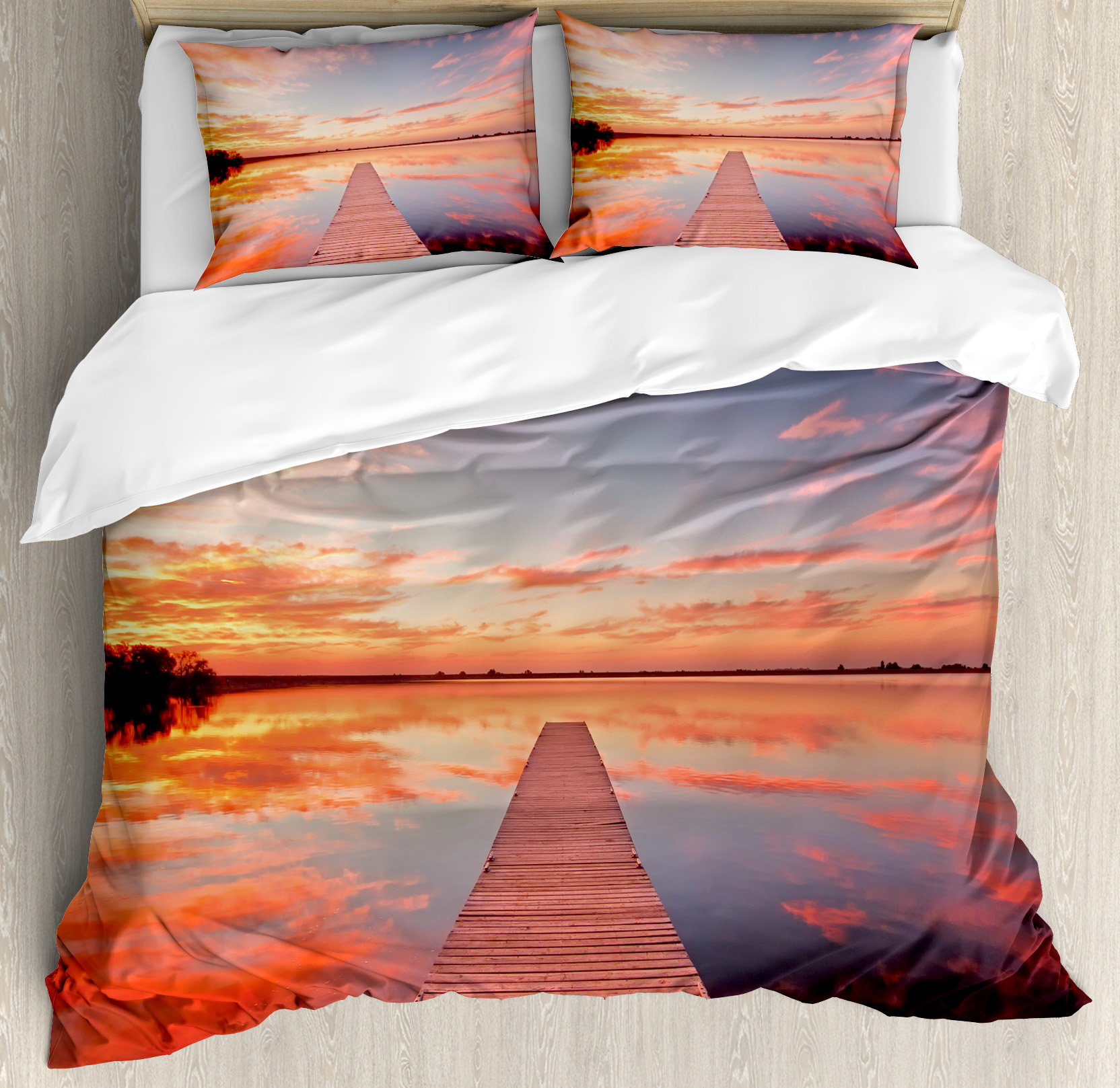 4 Piece Home Decoration Duvet Cover Set Include 1 Flat Sheet 1